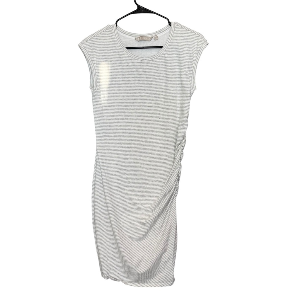 Athleta Carefree Tee Dress size medium gray/white